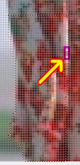 「少女」の写真で切り取った洋服の部分を選択する