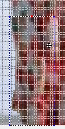 切り取った部分を「少女」の写真に貼り付けて移動