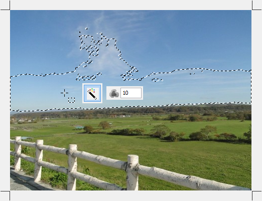 魔法の杖でトリミング